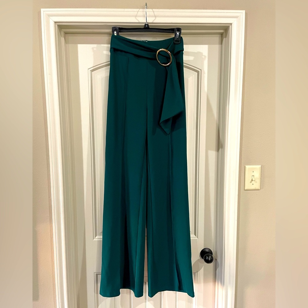 NEW with tags - XS/S dark green front seam pants with a 34 inch inseam